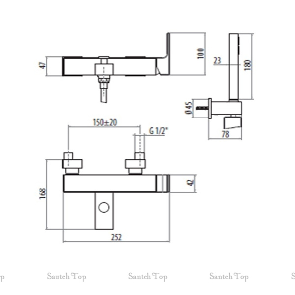 смеситель для ванны gattoni kubik 2500/25c0 хром глянцевый