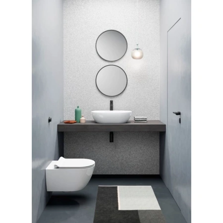 раковина gsi pura 883411 накладная, 60x37 см, bianco lucido (белый глянец)