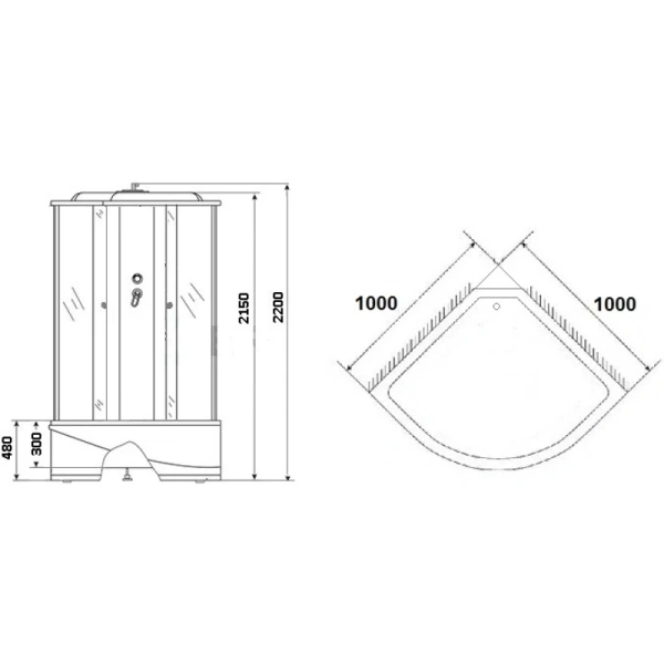 душевая кабина niagara ultra 100x100 ng-212-01n с гидромассажем