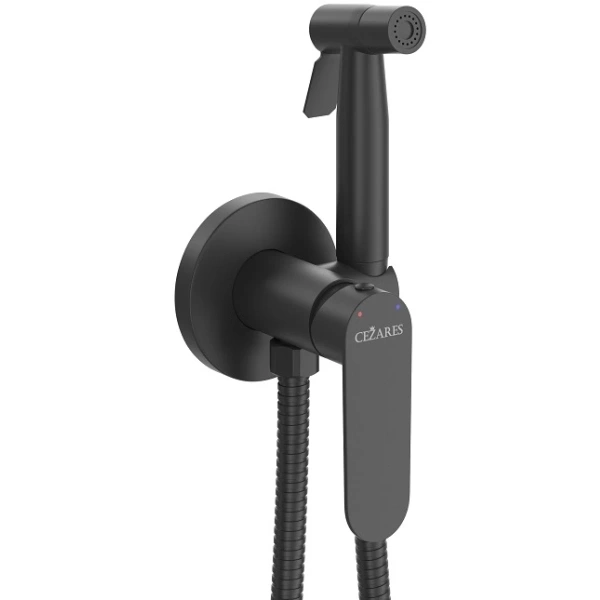 гигиенический душ cezares stylus stylus-dif-nop со смесителем, черный матовый