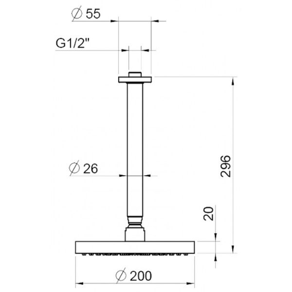 верхний душ webert comfort ac0940010metal цвет золото