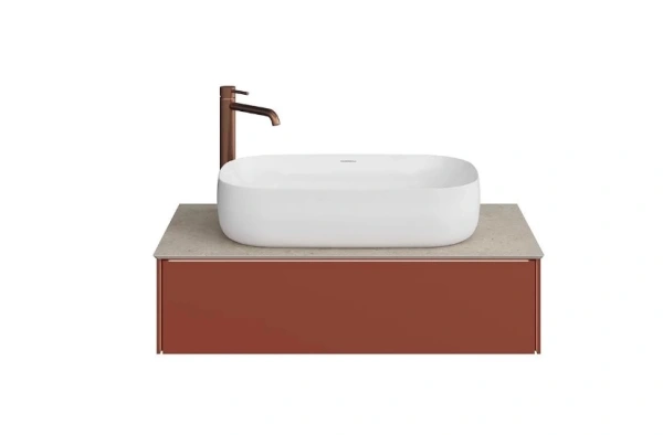 тумба под раковину kerama marazzi magica 90 подвесная, венецианский красный матовый ma.90.1/vr.m