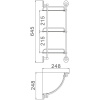 стеклянная полка haiba hb1607-3 угловая цвет хром