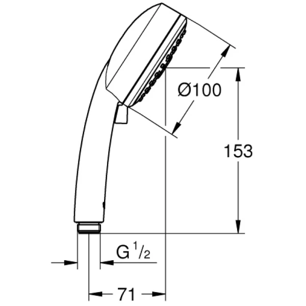 ручной душ 100 мм grohe new tempesta cosmopolitan 27574002