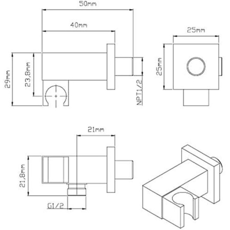 душевой комплект 315х210 мм vincea vsfw-4211mb