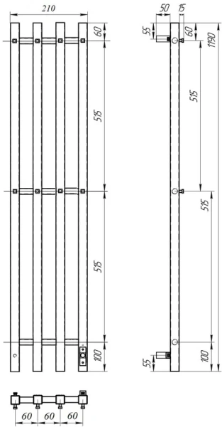 полотенцесушитель point гермес п3 pn13832w электрический, 18x120 см, белый