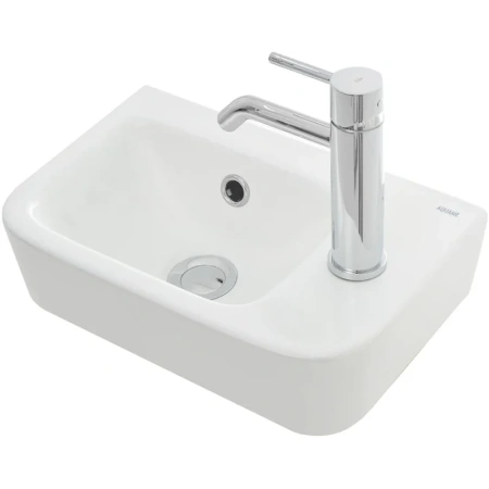 раковина aquame aqm5006r 37.5x24.5 см, накладная, белая глянцевый