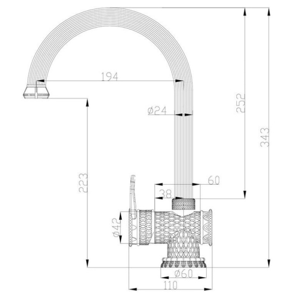 смеситель для кухни zorg antic a 407k-br