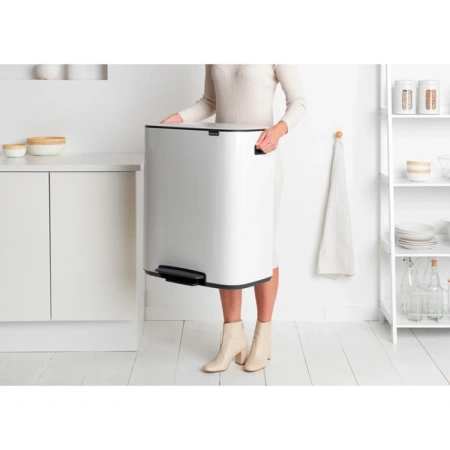 мусорное ведро brabantia bo pedal bin 211300 60 л, белое