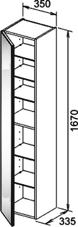 шкаф-пенал keuco royal reflex 34030 210001 белое стекло l
