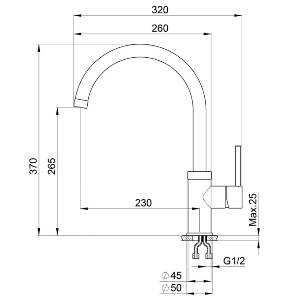 смеситель для кухни point pn3101al серый