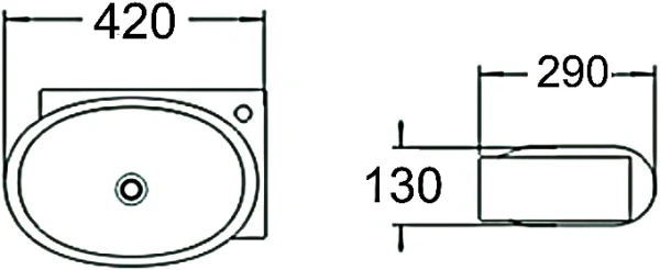 раковина 42x29 см santiline sl-2022r