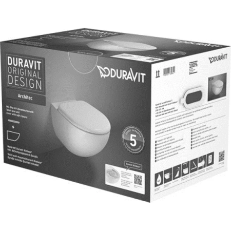 унитаз duravit architec 45720900a1 подвесной, с сиденьем микролифт, белый