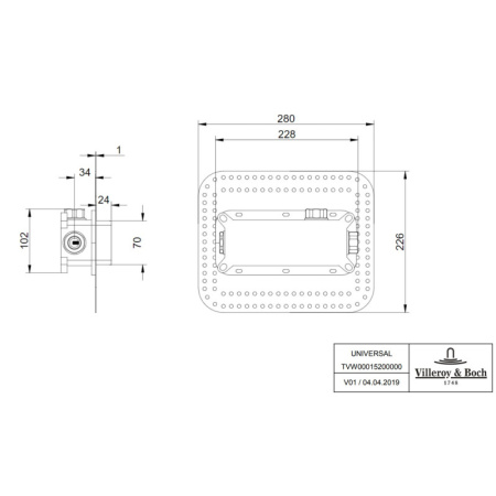 скрытая часть villeroy & boch tvw00015200000