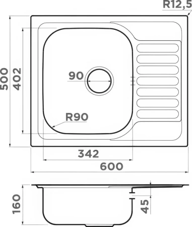 мойка кухонная omoikiri kashiogawa 60
