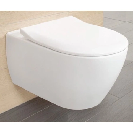 унитаз villeroy & boch subway 2.0 5614r2r1 подвесной, безободковый, с сиденьем микролифт, альпийский белый с ceramicplus