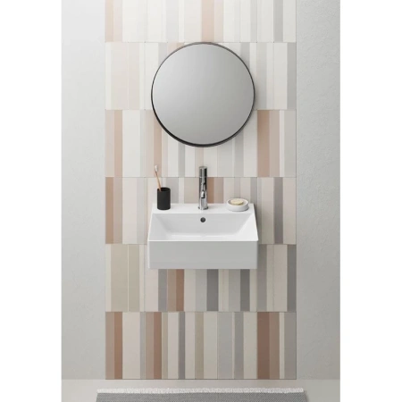 раковина gsi kube x 9430111 подвесная, 50x47 см, bianco lucido (белый глянец)