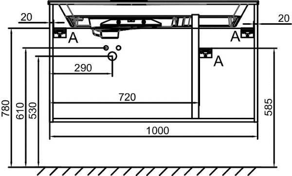 тумба под раковину jacob delafon odeon rive gauche 100 eb2544-r5-n18 подвесная белая 344512