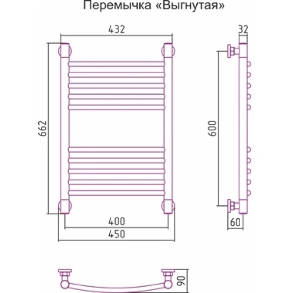 водяной полотенцесушитель сунержа богема+ 600х400 хром