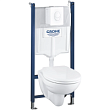 Комплект GROHE Solido Compact 4 в 1 39117000 инсталляция, с подвесным унитазом Lecico Perth и панелью смыва Skate Air