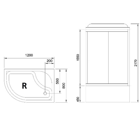 душевая кабина royal bath rb 8120bk3-bt r