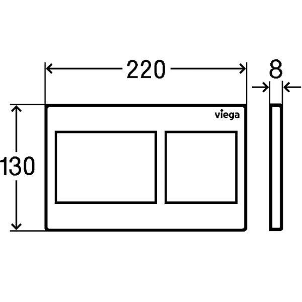 клавиша смыва viega prevista visign for style 8611.1 773250 белая матовая