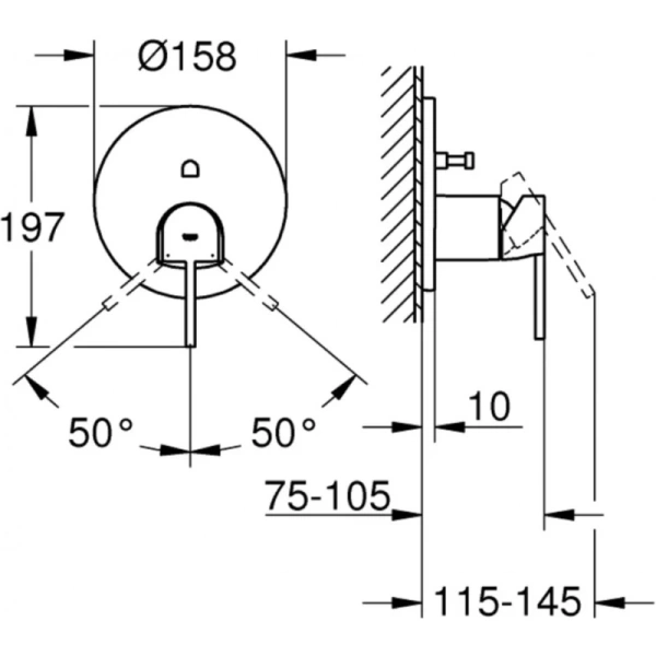 смеситель для ванны grohe plus 24060003