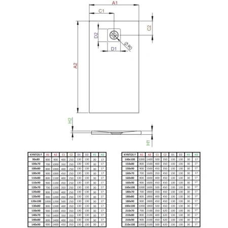 душевой поддон из литьевого мрамора 140×100 см radaway kyntos f white hkf140100-04