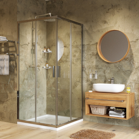 душевой уголок wasserkraft lippe 90x90 45s03 профиль цвет хром стекло прозрачное