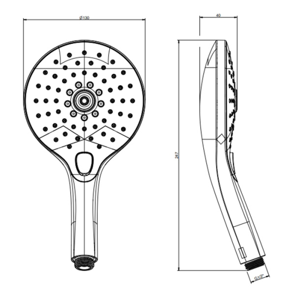 gessi gessi origini ручной душ, 3 режима, цвет: black metal brushed pvd