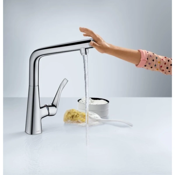 смеситель для кухни hansgrohe metris select m71 14883000, хром