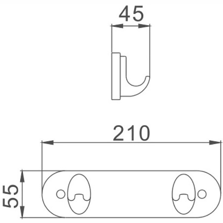 двойной крючок haiba hb1505-2 цвет хром