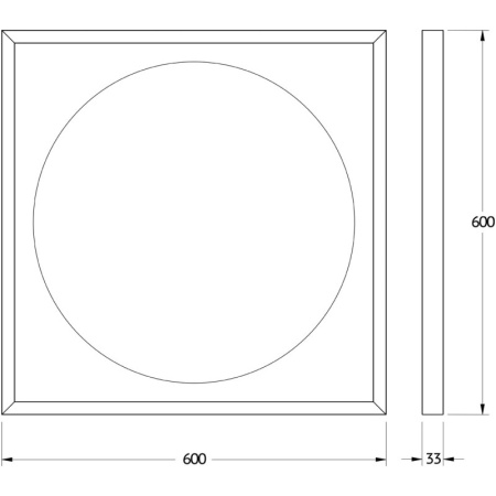 Зеркало 60х60 см черный матовый Defesto Eclipse DF 2221