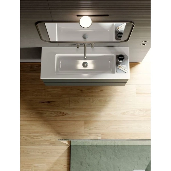 раковина gsi pura 8840111 подвесная, 122.6x46 см, bianco lucido (белый глянец)