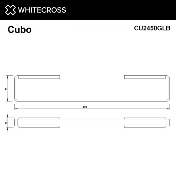 Полотенцедержатель 45 см Cubo CU2450GLB брашированное золото