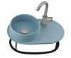 раковина подвесная 50х30 см aet curvy l503t0rdv0141, чаша слева, цвет пастельно-синий матовый