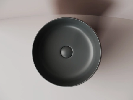 раковина ceramicanova element cn6073mdh накладная, ø35.6 см, антрацит матовый