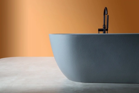 ванна из искусственного камня abber frankfurt 170x75 am9941g серая без гидромассажа