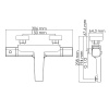 смеситель для ванны wasserkraft naab 8611 thermo с термостатом, цвет хром