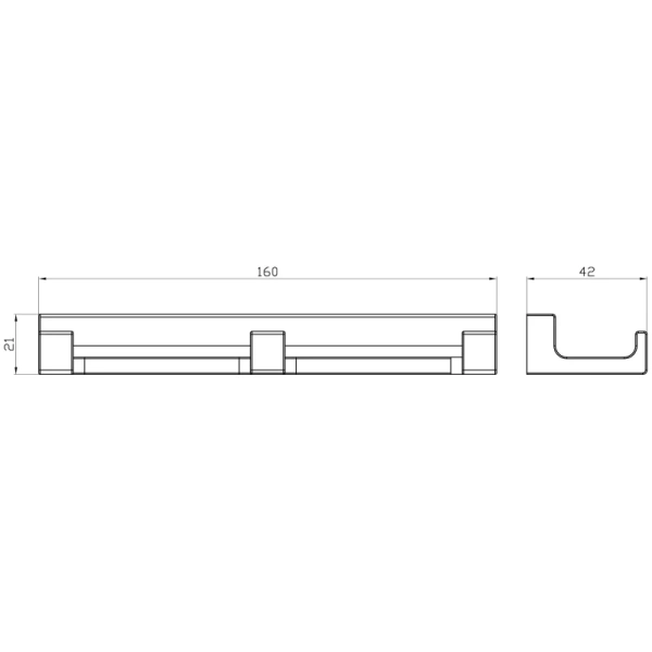 Планка с крючками Wonzon & Woghand Eclipse WW-9135-BL для ванны, черный матовый