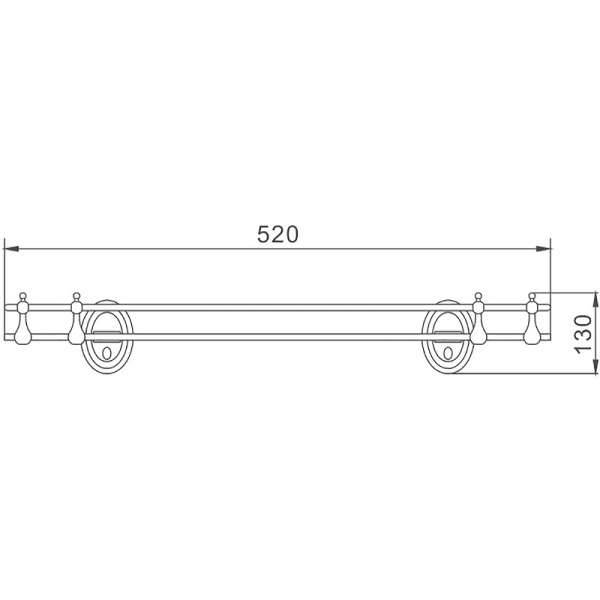 Стеклянная полка Haiba HB1507 цвет хром