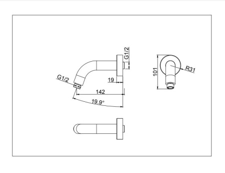 кронштейн для верхнего душа d&k dc1004892 хром