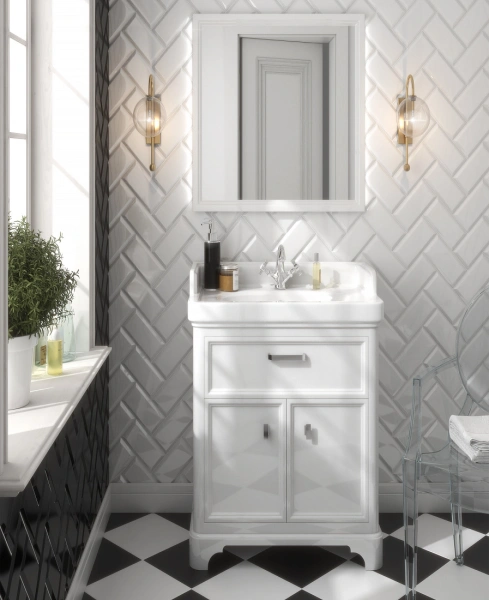 тумба под раковину kerama marazzi pompei po.m.60.1\wht 60, с 1 ящиком и 2 дверками, цвет белый