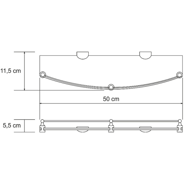 Полка стеклянная WasserKRAFT Kammel K-8344 цвет хром