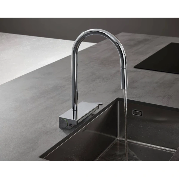 смеситель для кухни hansgrohe aquno select m81 73831800, сталь