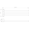 полотенцедержатель wonzon & woghand lotte ww-8341-bg 39,8 см, поворотный, тройной, золотой матовый