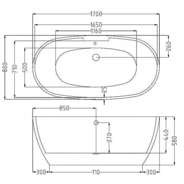 акриловая ванна esbano rome-sm esvaromesm