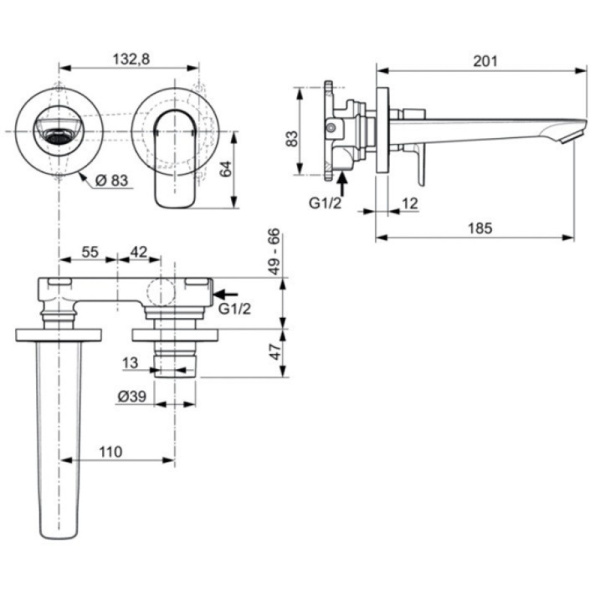 смеситель для раковины ideal standard connect air a7029aa