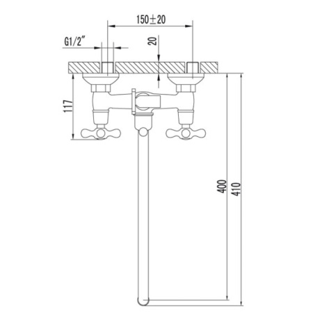 смеситель для ванны с душем lemark standard lm2151c универсальный