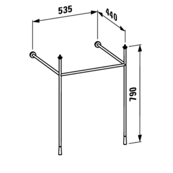 консоль для раковины laufen kartell 810334/5, черный матовый